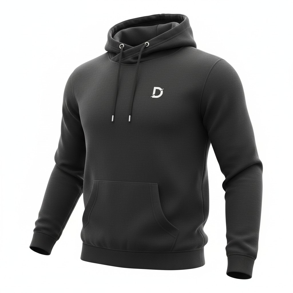 Black hoodie from sensory friendly clothing brand Diverse MMX